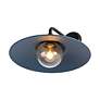 6_Croma LED 15" Wall Sconce - Outdoor in Matte Black with Matte Blue Shade more views
