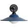 Croma LED 15" Wall Sconce - Outdoor in Matte Black with Matte Blue Shade