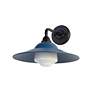 3_Croma LED 15" Wall Sconce - Outdoor in Matte Black with Matte Blue Shade more views