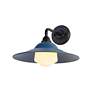 4_Croma LED 15" Wall Sconce - Outdoor in Matte Black with Matte Blue Shade more views