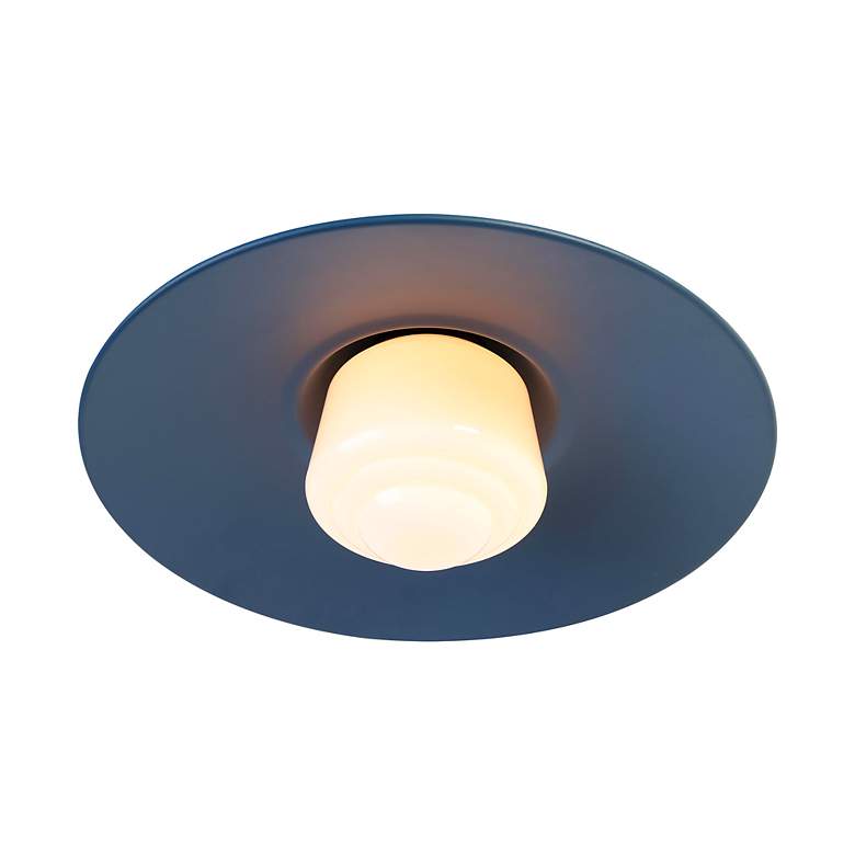Image 5 Croma LED 15" Wall Sconce - Outdoor in Matte Black with Matte Blue Shade more views