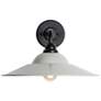 1_Croma LED 15" Wall Sconce - Outdoor in Matte Black with Matte Gray Shade