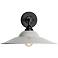 Croma LED 15" Wall Sconce - Outdoor in Matte Black with Matte Gray Shade