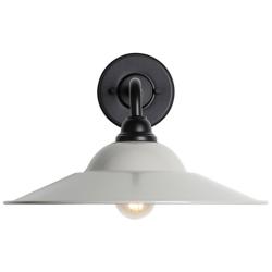 Croma LED 15" Wall Sconce - Outdoor in Matte Black with Matte Gray Shade