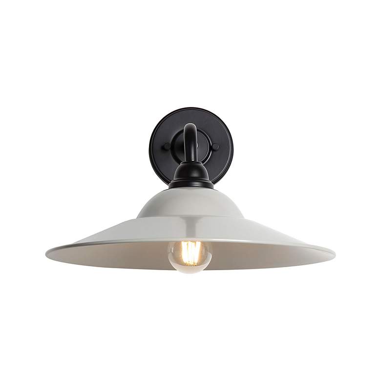 Image 2 Croma LED 15" Wall Sconce - Outdoor in Matte Black with Matte Gray Shade more views