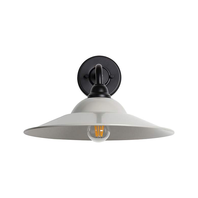 Image 4 Croma LED 15" Wall Sconce - Outdoor in Matte Black with Matte Gray Shade more views