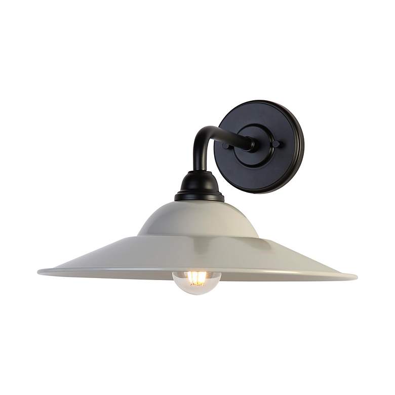 Image 5 Croma LED 15" Wall Sconce - Outdoor in Matte Black with Matte Gray Shade more views