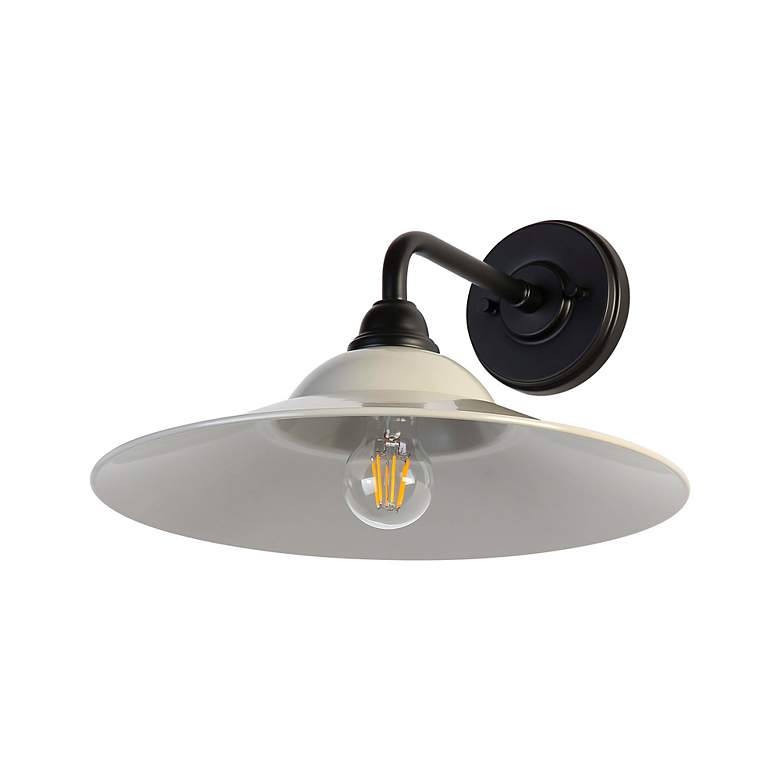 Image 6 Croma LED 15" Wall Sconce - Outdoor in Matte Black with Matte Gray Shade more views