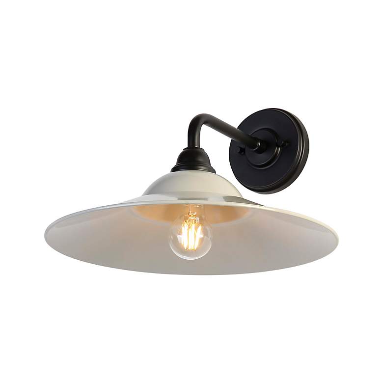 Image 7 Croma LED 15" Wall Sconce - Outdoor in Matte Black with Matte Gray Shade more views
