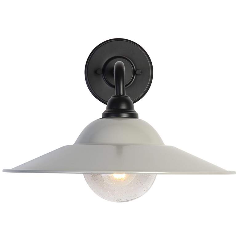 Image 1 Croma LED 15" Wall Sconce - Outdoor in Matte Black with Matte Gray Shade