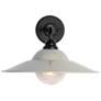 1_Croma LED 15" Wall Sconce - Outdoor in Matte Black with Matte Gray Shade