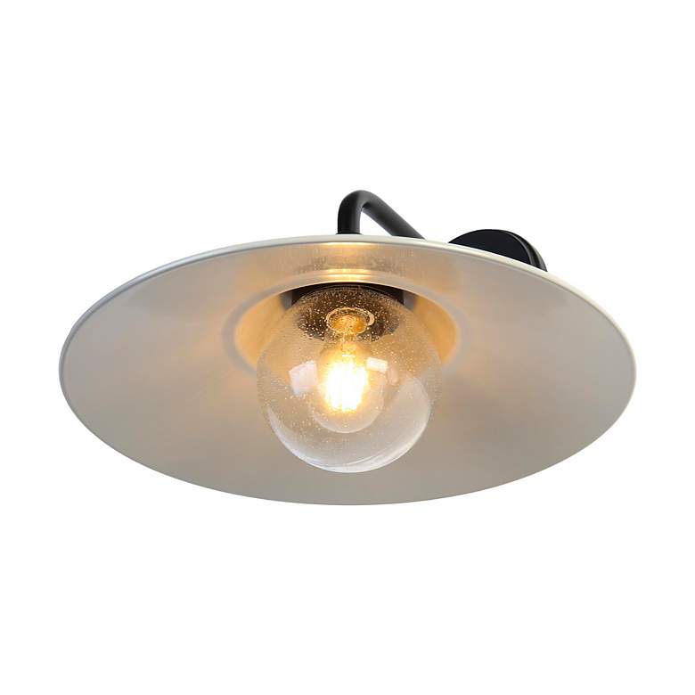 Image 2 Croma LED 15" Wall Sconce - Outdoor in Matte Black with Matte Gray Shade more views
