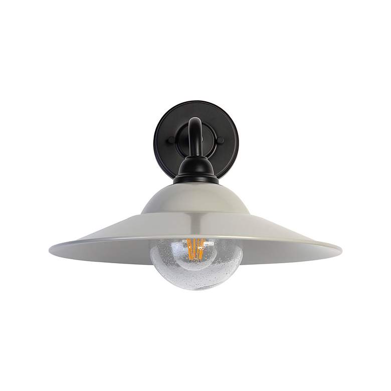 Image 4 Croma LED 15" Wall Sconce - Outdoor in Matte Black with Matte Gray Shade more views