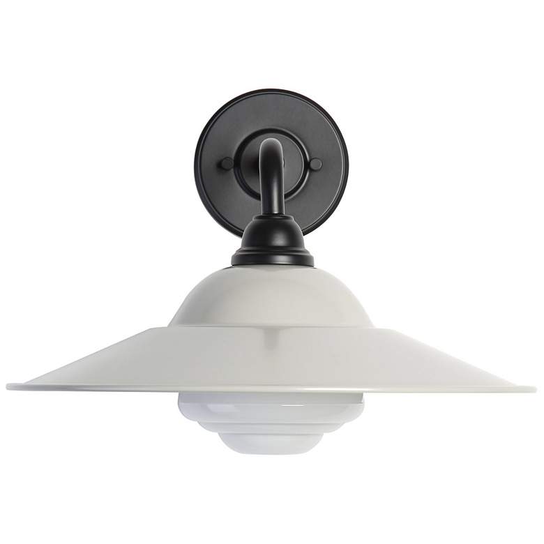 Image 1 Croma LED 15" Wall Sconce - Outdoor in Matte Black with Matte Gray Shade