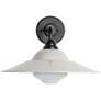 1_Croma LED 15" Wall Sconce - Outdoor in Matte Black with Matte Gray Shade