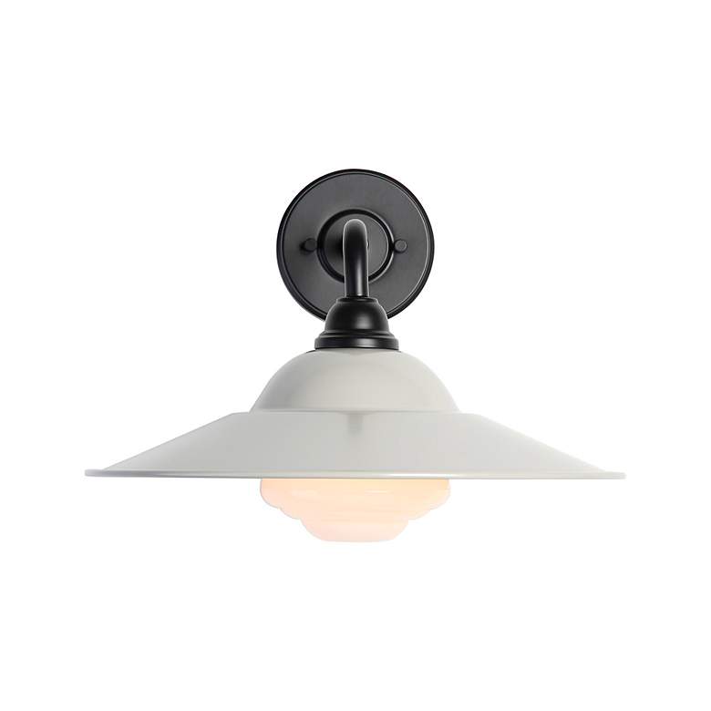 Image 4 Croma LED 15" Wall Sconce - Outdoor in Matte Black with Matte Gray Shade more views