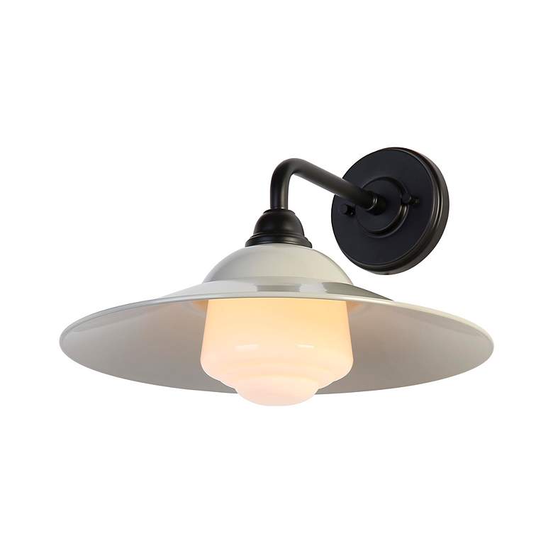 Image 6 Croma LED 15" Wall Sconce - Outdoor in Matte Black with Matte Gray Shade more views