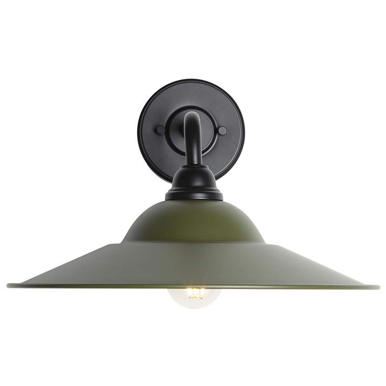 Image 1 Croma LED 15" Wall Sconce - Outdoor in Matte Black with Matte Pine Shade