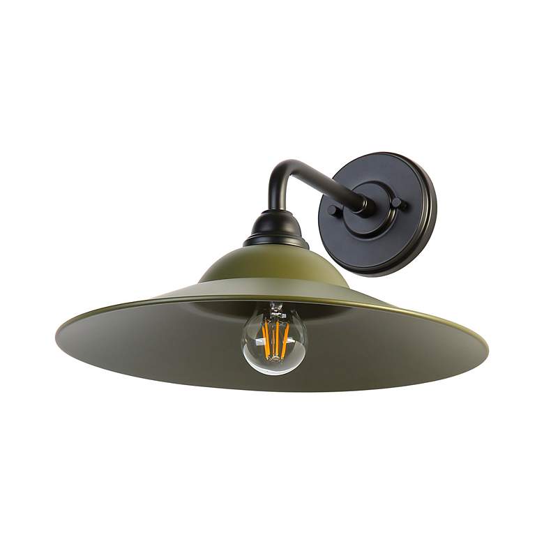 Image 4 Croma LED 15" Wall Sconce - Outdoor in Matte Black with Matte Pine Shade more views