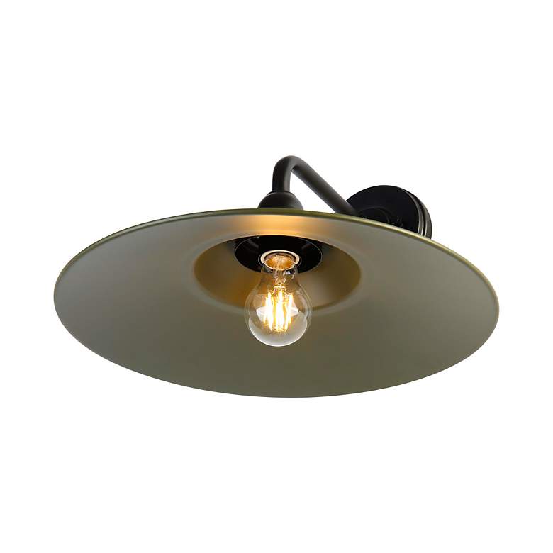 Image 6 Croma LED 15" Wall Sconce - Outdoor in Matte Black with Matte Pine Shade more views