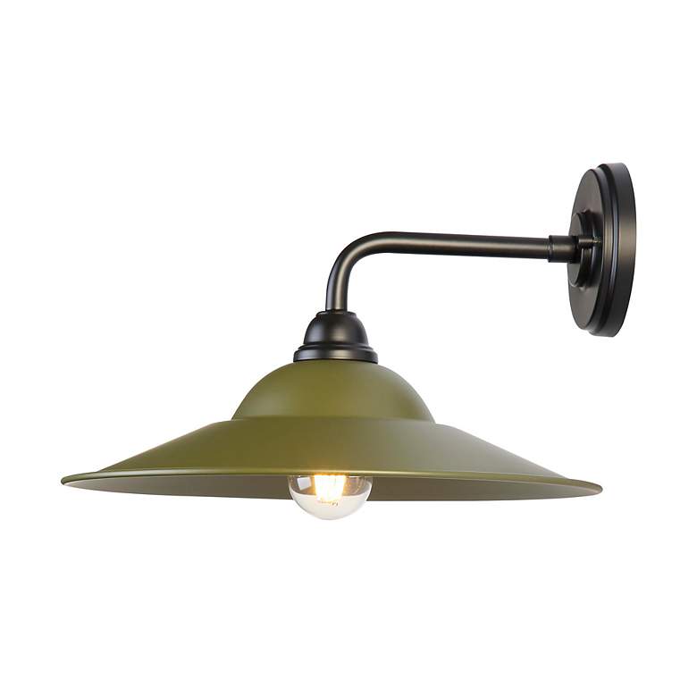 Image 7 Croma LED 15" Wall Sconce - Outdoor in Matte Black with Matte Pine Shade more views