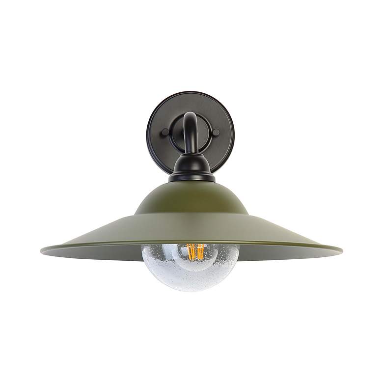 Image 3 Croma LED 15" Wall Sconce - Outdoor in Matte Black with Matte Pine Shade more views