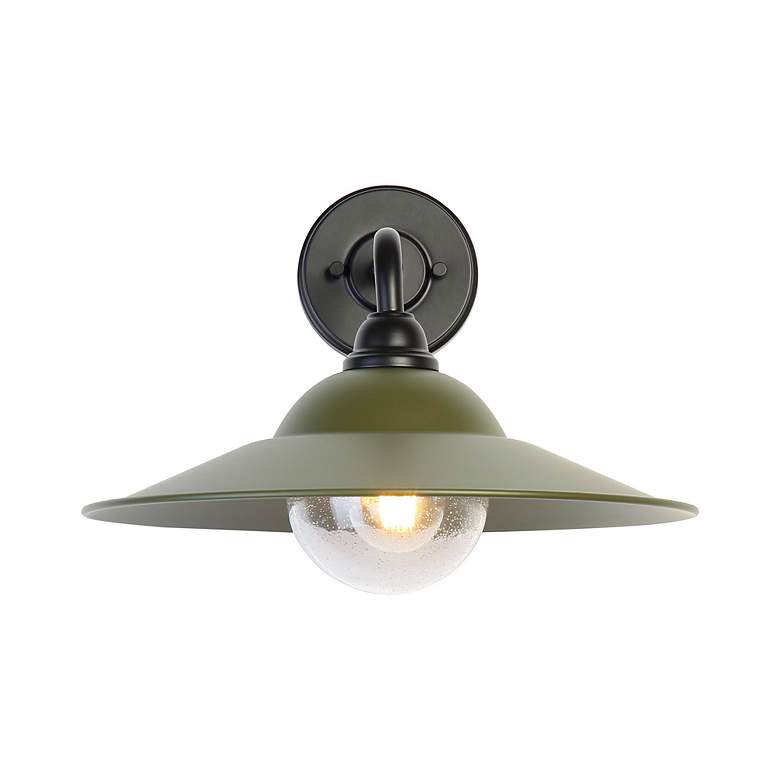 Image 4 Croma LED 15" Wall Sconce - Outdoor in Matte Black with Matte Pine Shade more views