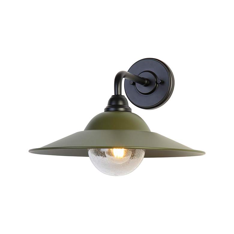 Image 5 Croma LED 15" Wall Sconce - Outdoor in Matte Black with Matte Pine Shade more views