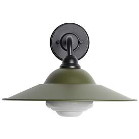 Image1 of Croma LED 15" Wall Sconce - Outdoor in Matte Black with Matte Pine Shade