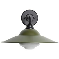 Croma LED 15" Wall Sconce - Outdoor in Matte Black with Matte Pine Shade