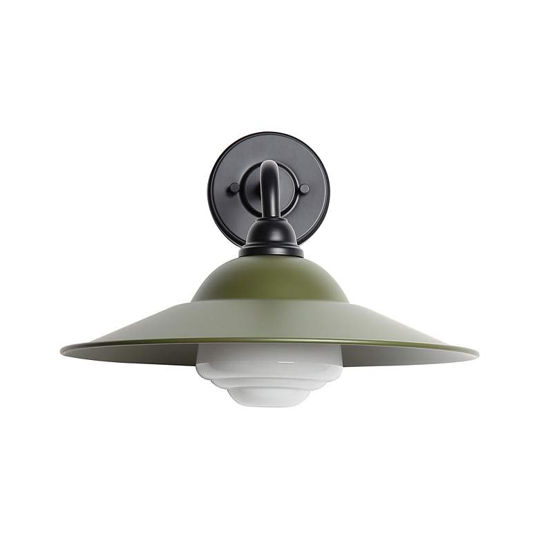 Image 4 Croma LED 15" Wall Sconce - Outdoor in Matte Black with Matte Pine Shade more views
