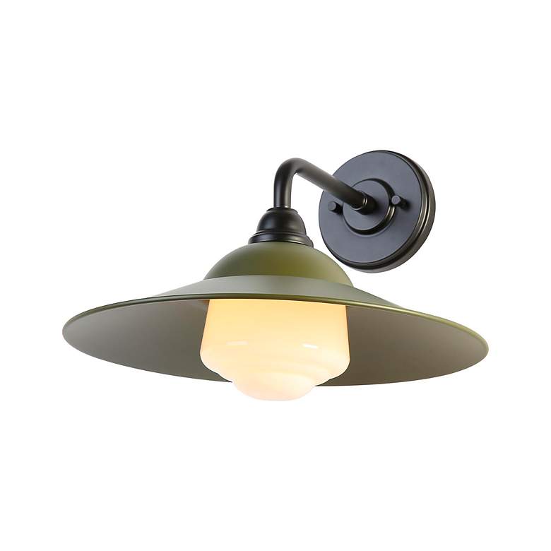 Image 6 Croma LED 15" Wall Sconce - Outdoor in Matte Black with Matte Pine Shade more views