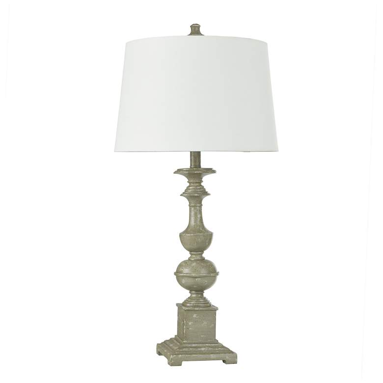 Image 1 Cromwell 31"H Antique Sage Green-Grey Table Lamp w/ White Shade