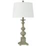 2_Cromwell 31"H Antique Sage Green-Grey Table Lamp w/ White Shade