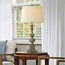 1_Cromwell 31"H Antique Sage Green-Grey Table Lamp w/ White Shade