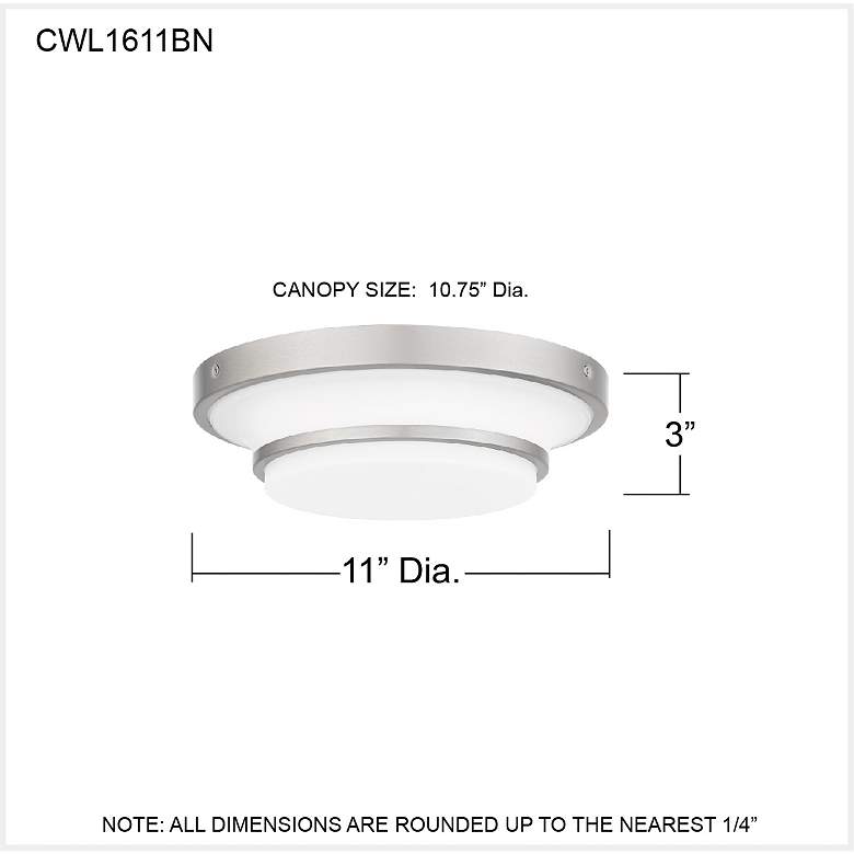 Image 7 Cromwell Integrated LED Brushed Nickel Flush Mount more views