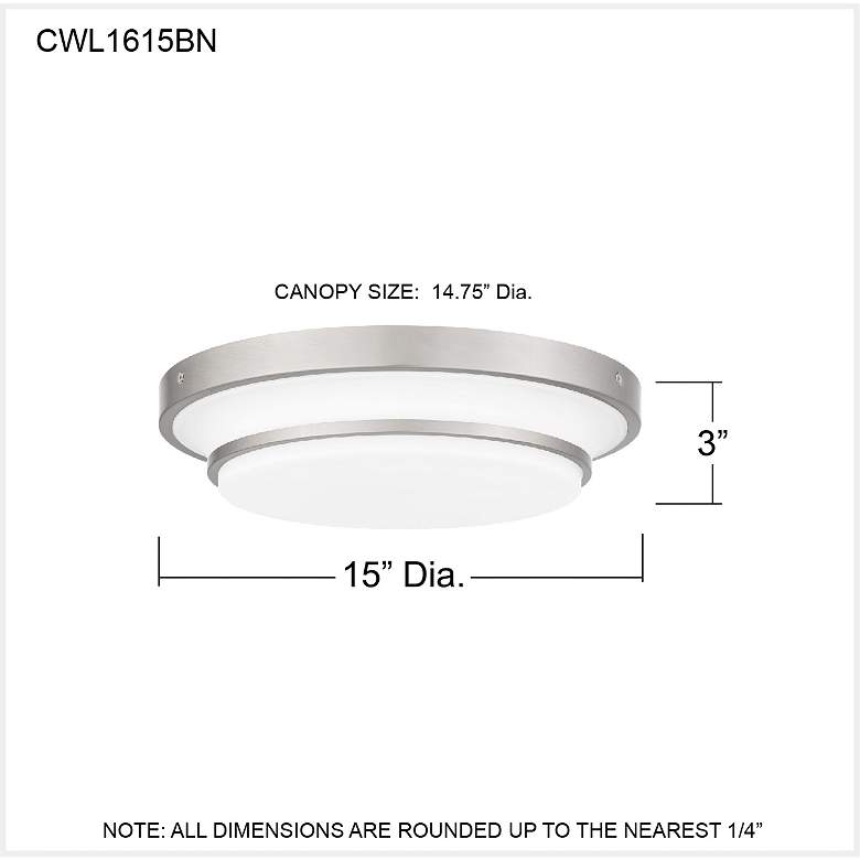 Image 7 Cromwell Integrated LED Brushed Nickel Flush Mount more views