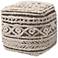 Cronin Beige and Brown Moroccan Inspired Pouf Ottoman