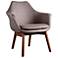 Cronkite Grey and Walnut Twill Accent Chair