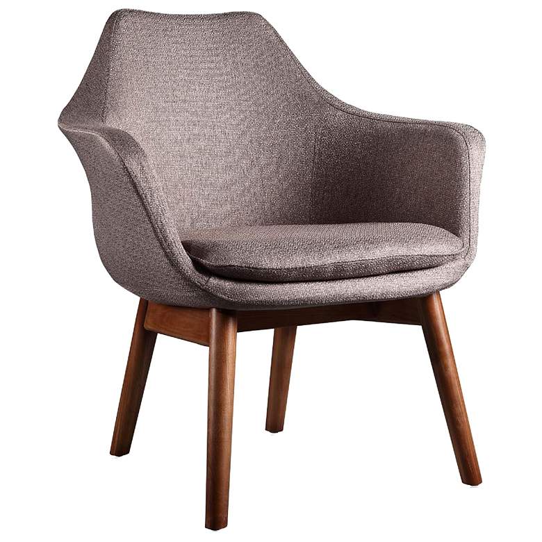 Image 1 Cronkite Grey and Walnut Twill Accent Chair