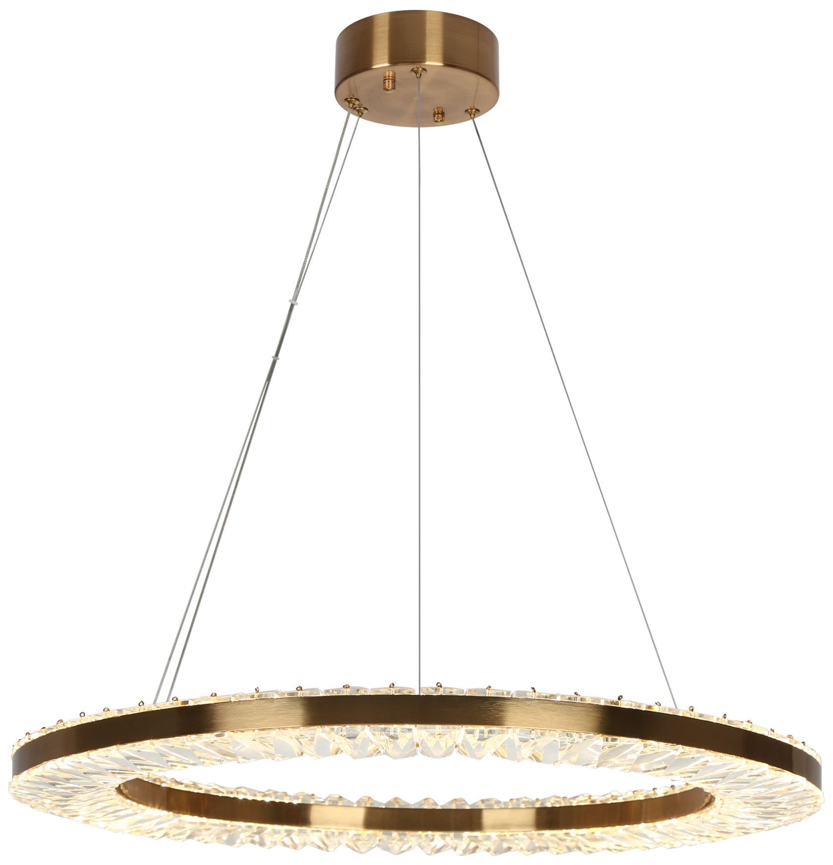Crorring 1-Light Gold LED Crystal Ring Chandelier - Made to Order