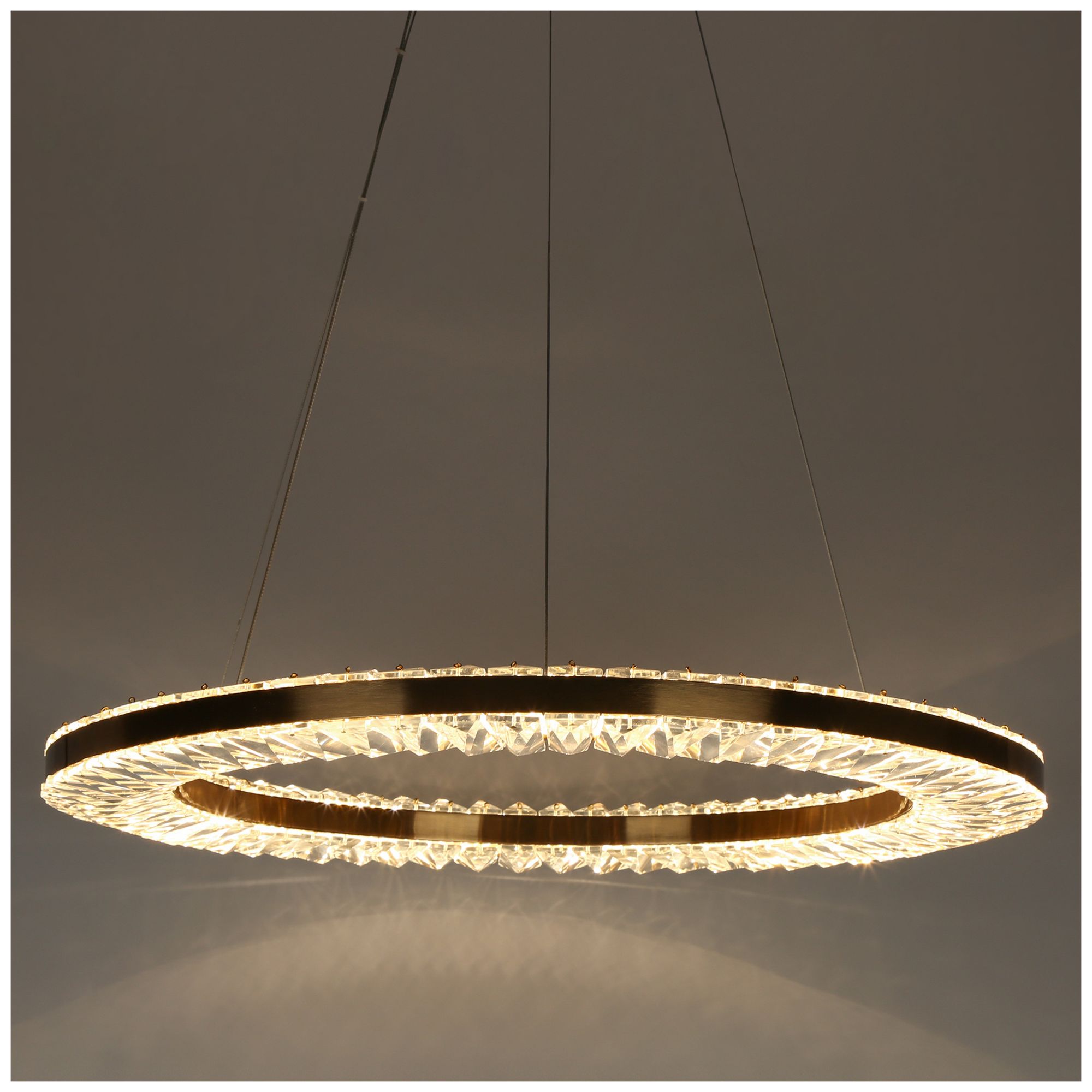 Image 2 Crorring 1-Light Gold LED Crystal Ring Chandelier - Made to Order more views