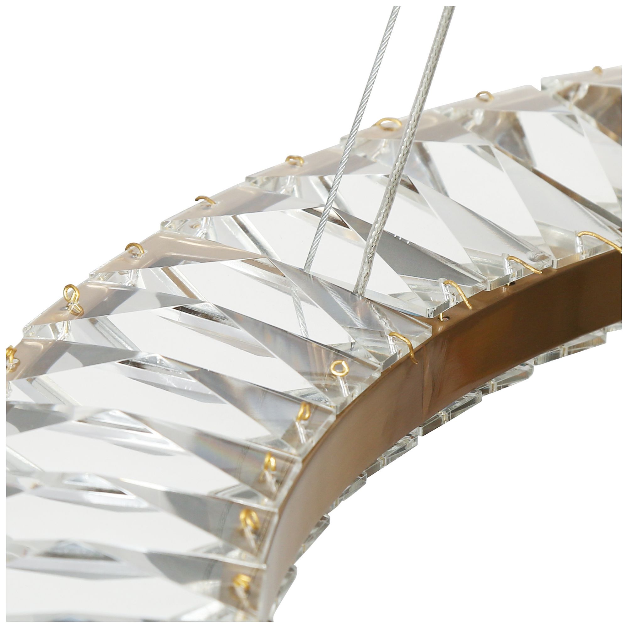 Image 4 Crorring 1-Light Gold LED Crystal Ring Chandelier - Made to Order more views