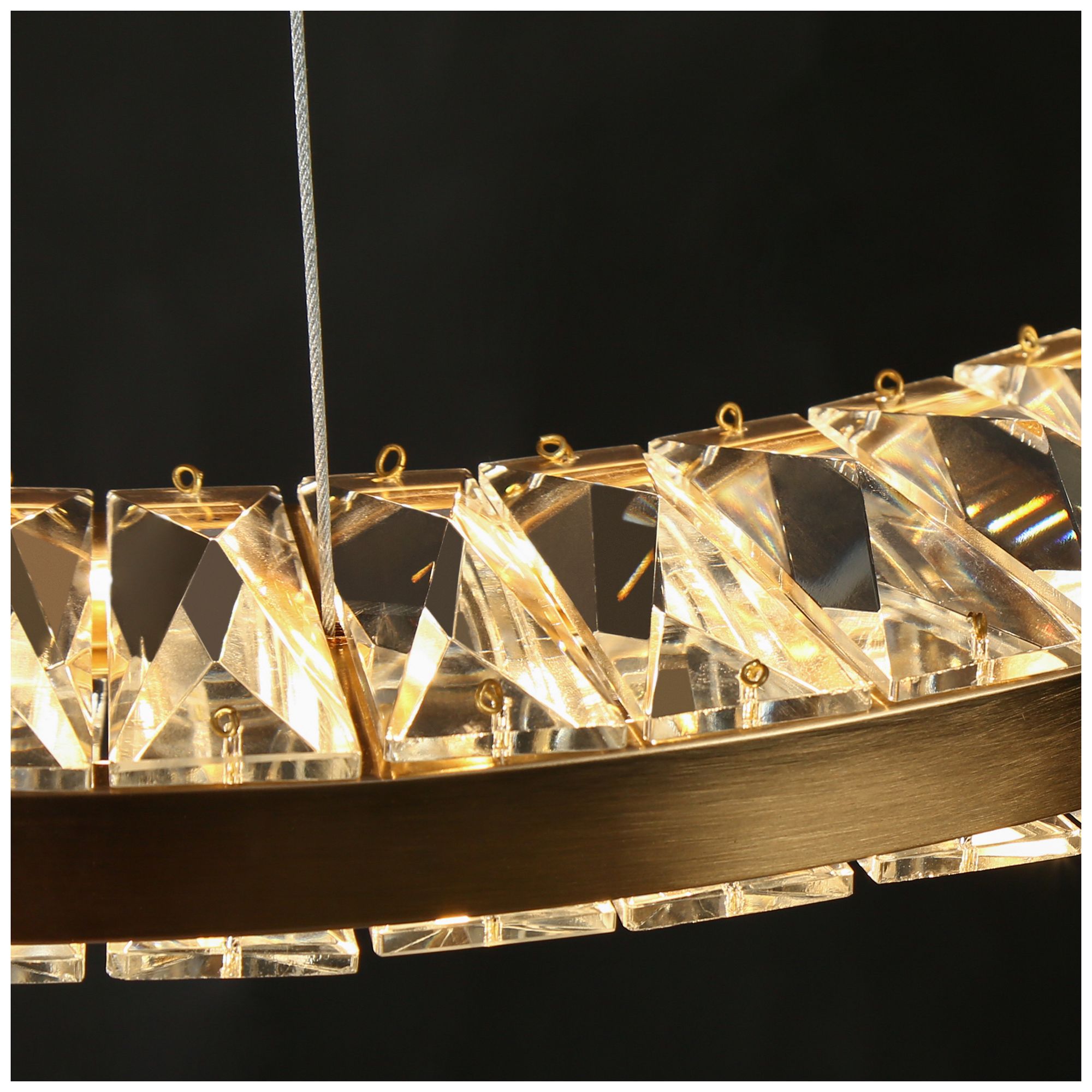Crorring 1-Light Gold LED Crystal Ring Chandelier - Made to Order