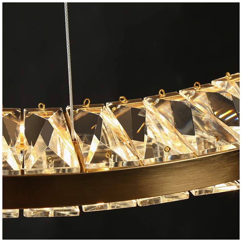 Image 5 Crorring 1-Light Gold LED Crystal Ring Chandelier more views