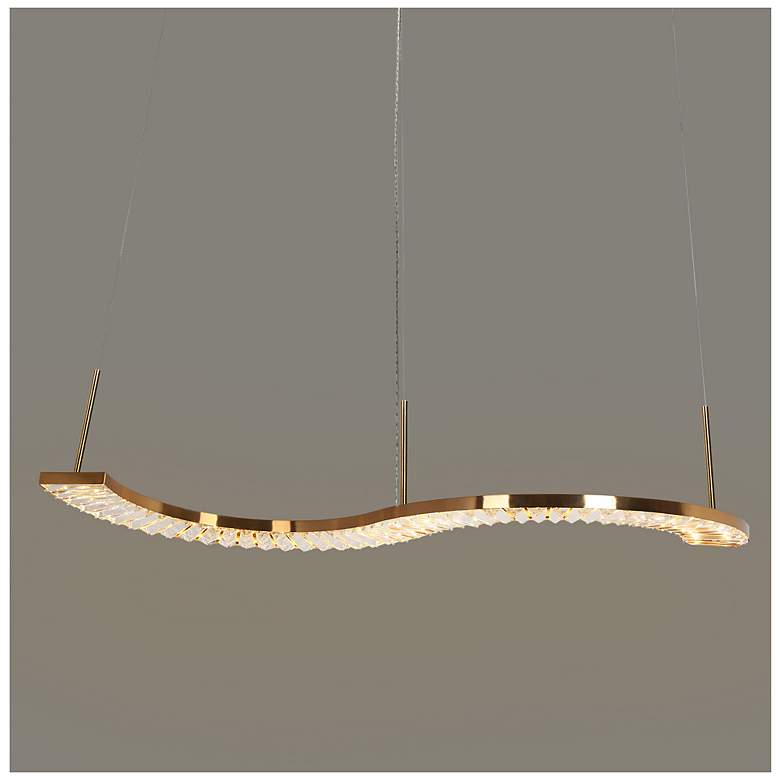 Image 2 Crorring 1-Light LED Crystal Island Chandelier more views