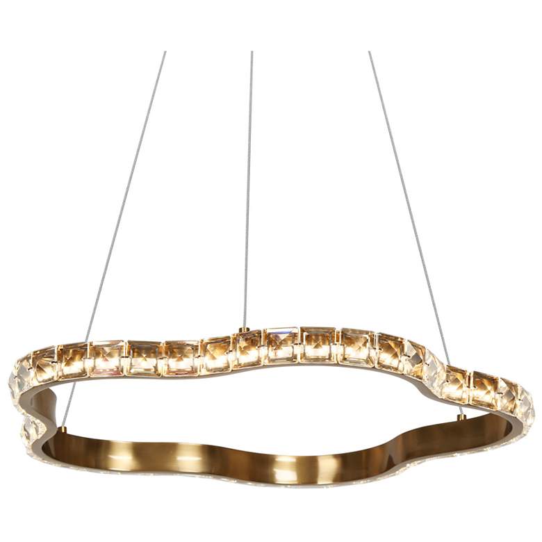 Image 1 Crorring 1-Light LED Crystal Ring Chandelier