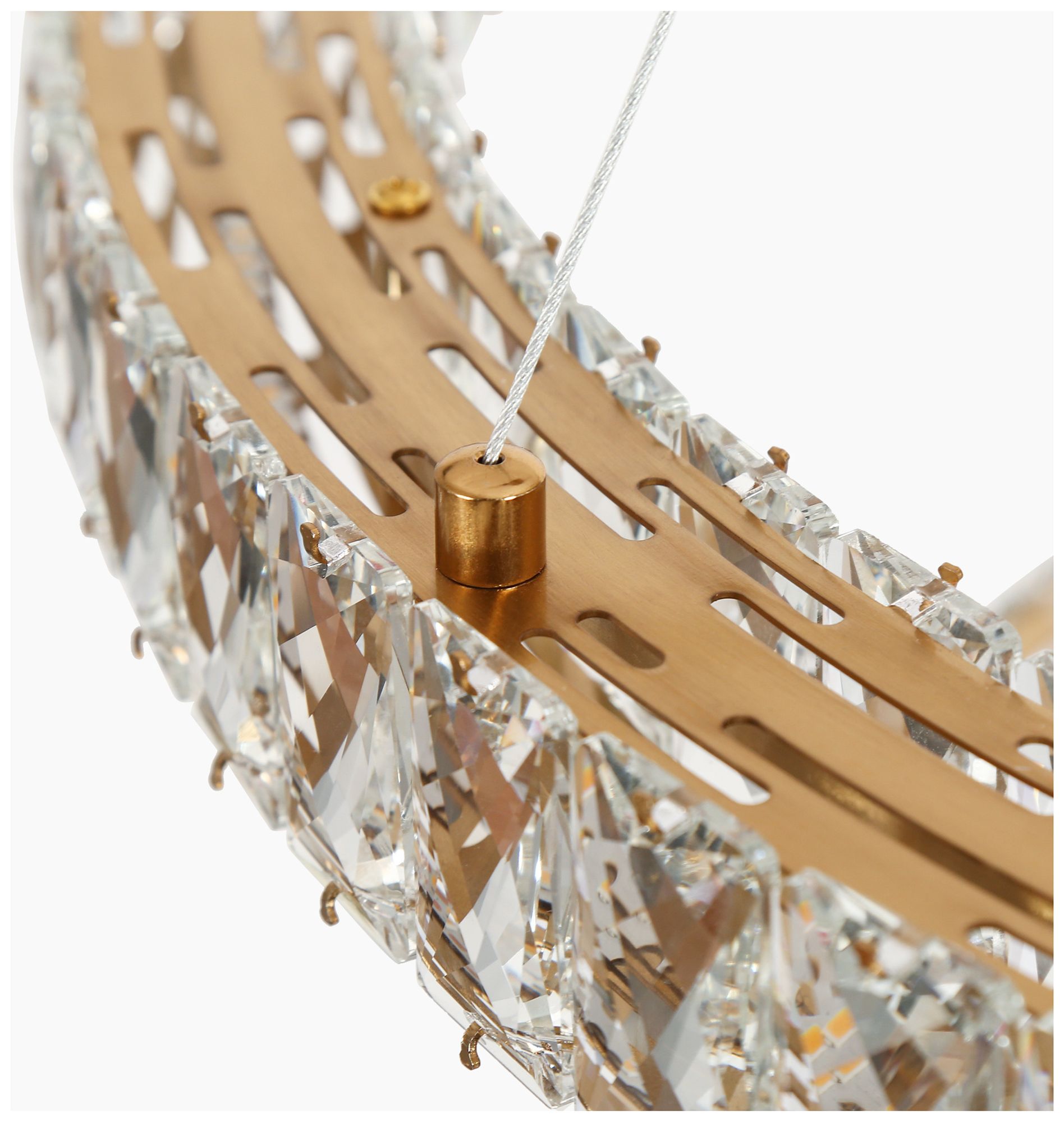 Crorring 2-Light LED Gold 2-Tier Ring Chandelier