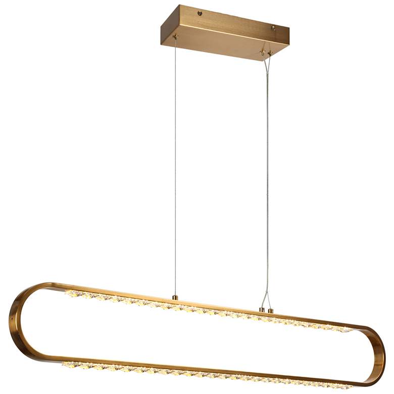Image 1 Crorring 2-Light LED Gold Island Chandelier