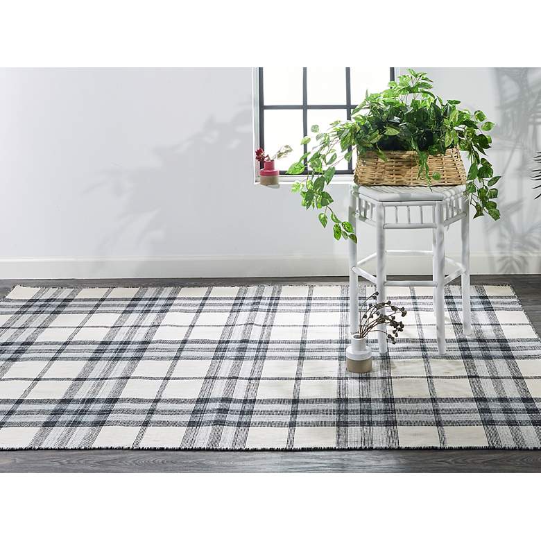 Image 1 Crosby 0565F 5'x8' Ivory Blue Indoor-Outdoor Area Rug